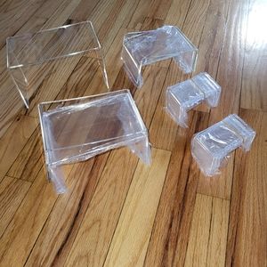 11 piece clear acrylic display risers